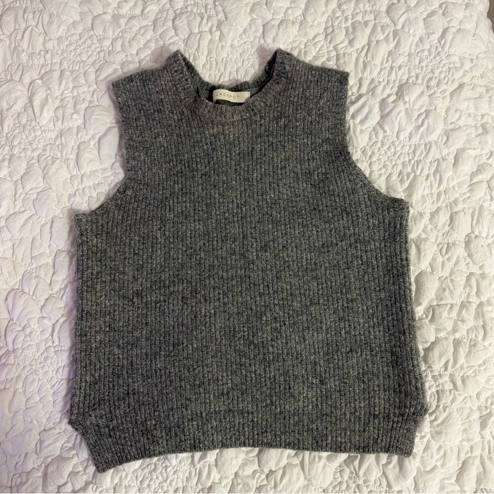 Grey Cropped Sweater Top
